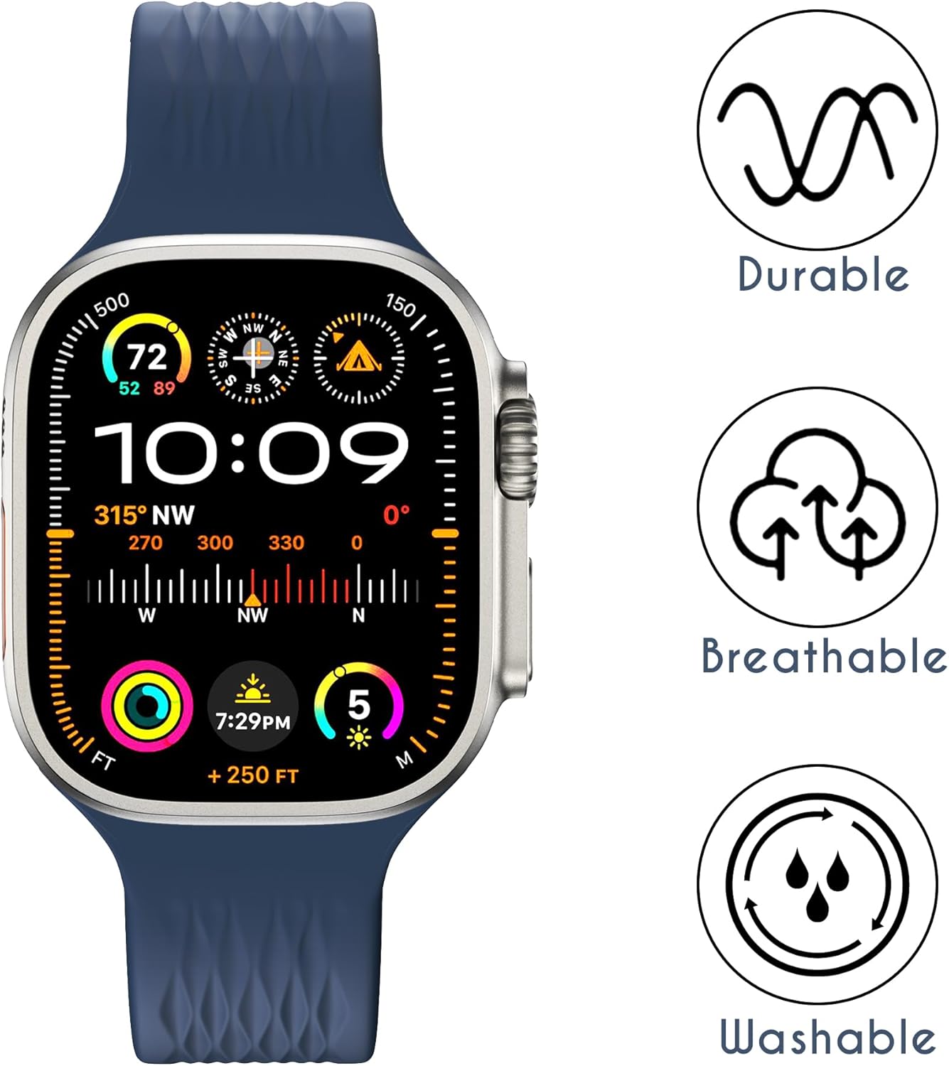 Thumbnail 2 de LULULOOK Sport Strap for Apple Watch (49/46/45/44/42mm) – Breathable FKM Fluoroelastomer Band