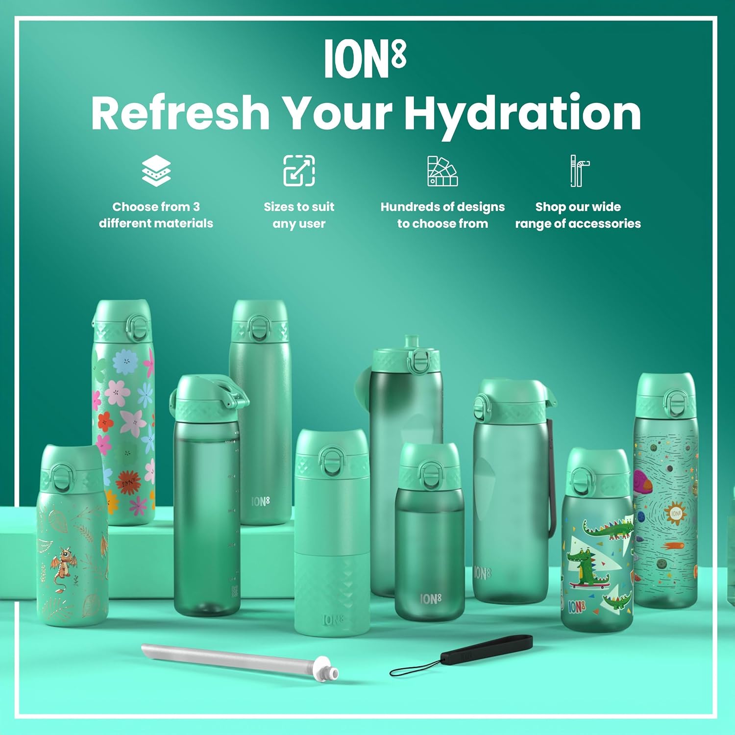 Thumbnail 6 de ION8 Lightweight Steel Kids Water Bottle 400ml/13oz