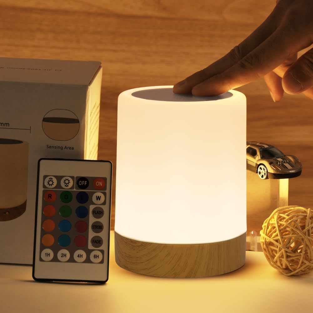 Thumbnail 5 de Adiwo Lampada da Comodino LED Colorata: lampada notturna ricaricabile con 13 colori, 5 livelli di luminosità, controllo touch e telecomando