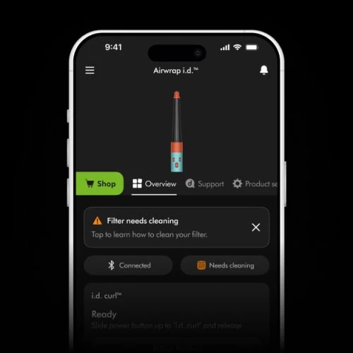 Detalle 2 de Dyson Airwrap i.d. Curly + Coily Samtrot/Gold – Lockenkomfort per App-Steuerung