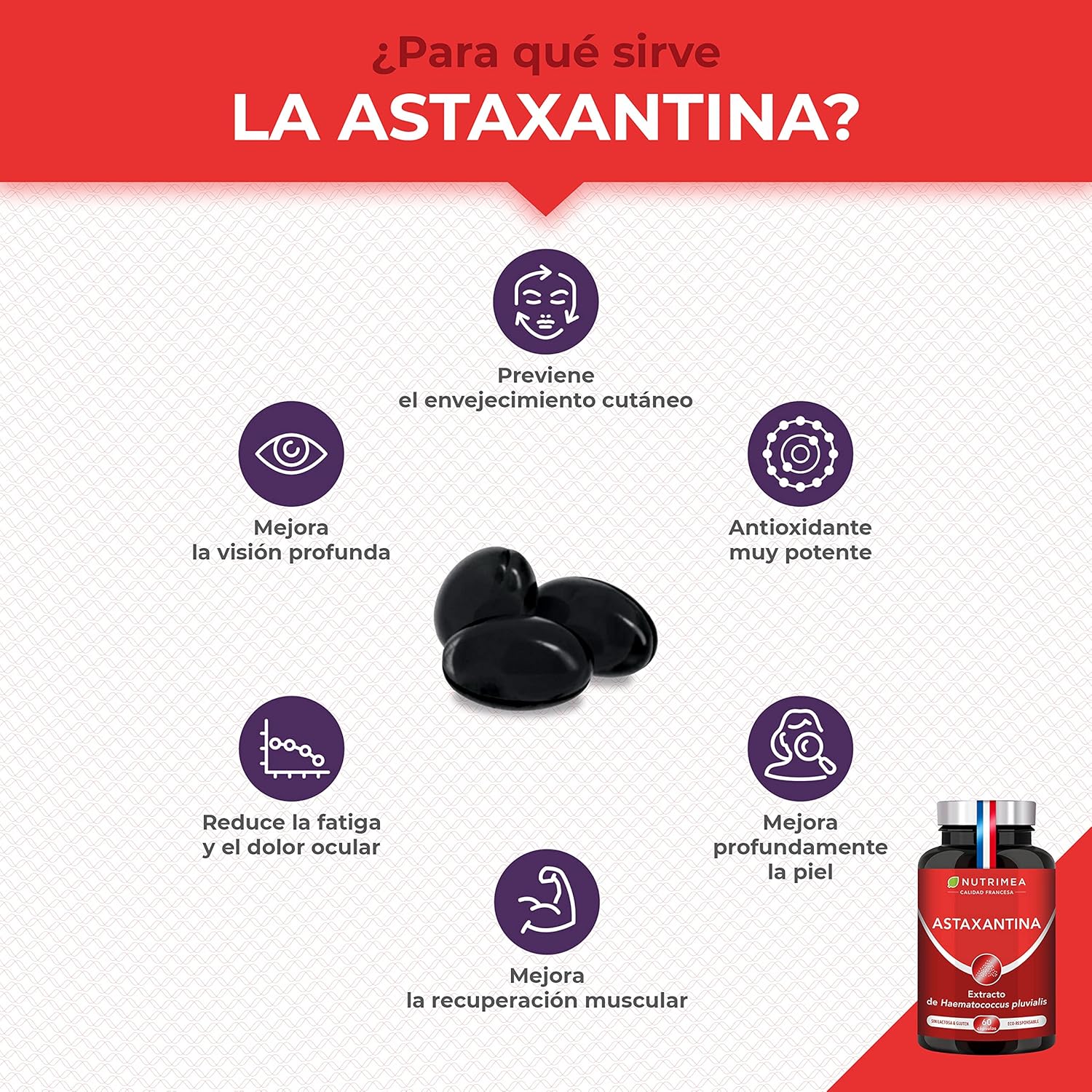 Thumbnail 1 de Nutrimea Astaxantina Pura 4 mg - Antioxidante Vegano y Natural 🌸