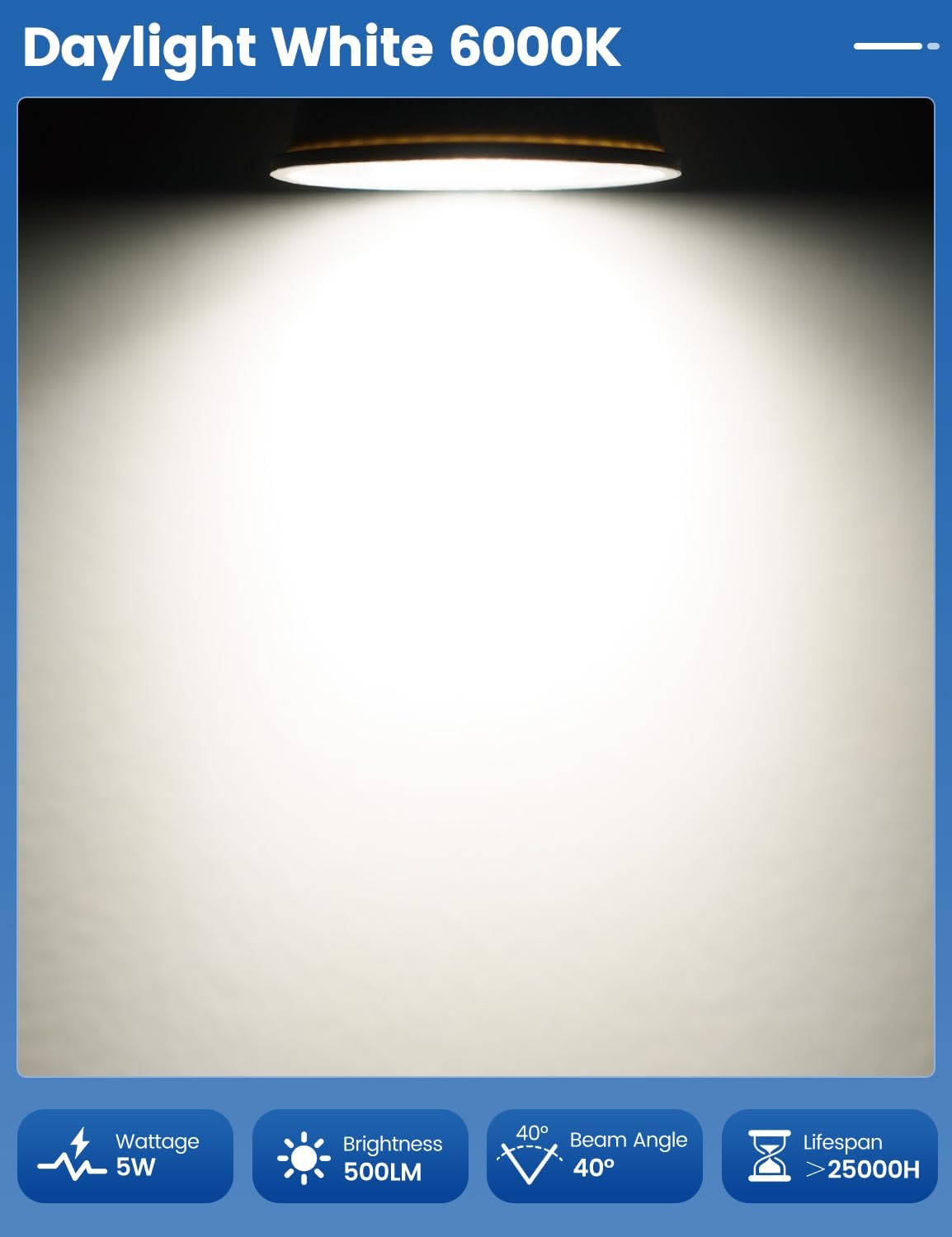 Thumbnail 6 de BRVHOZX GU10-3835 GU10 LED Bulbs, 5W, 6000K, 500 Lumens, 10-Pack