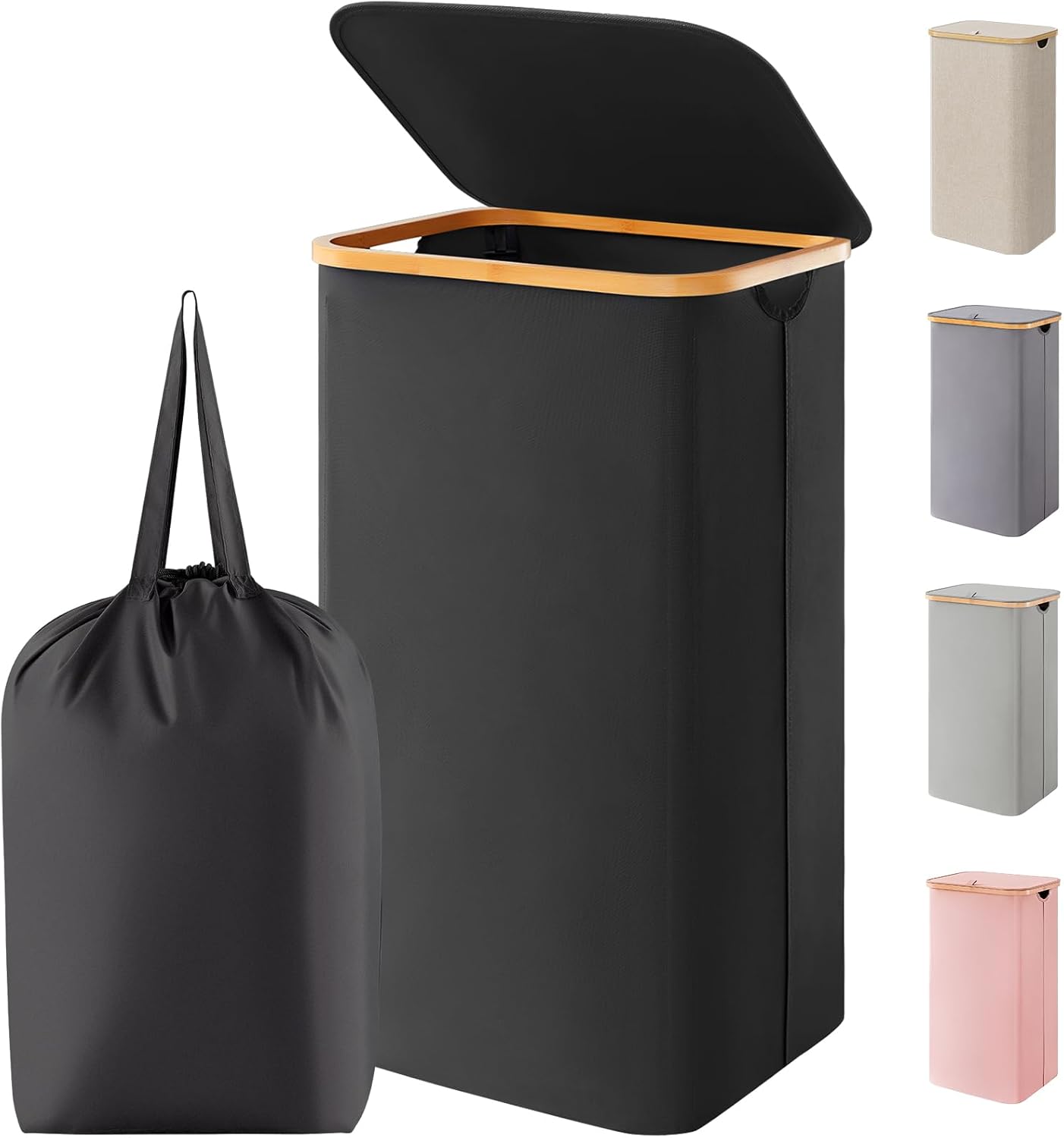 Detalle de Lifewit 100L Wäschekorb mit Deckel 150 L