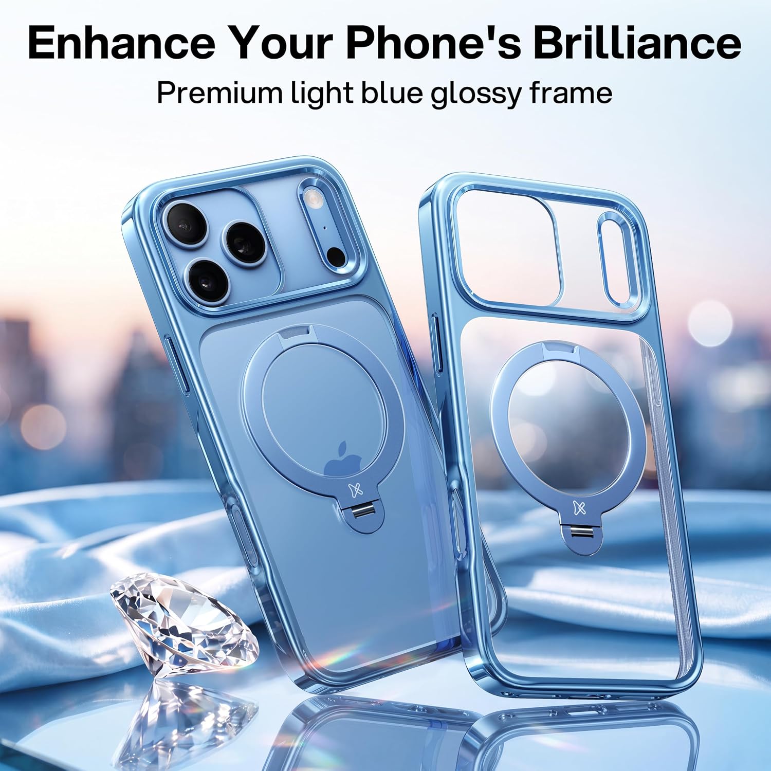 Detalle de CASEKOO MagicStand Pro Case for iPhone 18 Pro Max, Glacier Blue, MagSafe