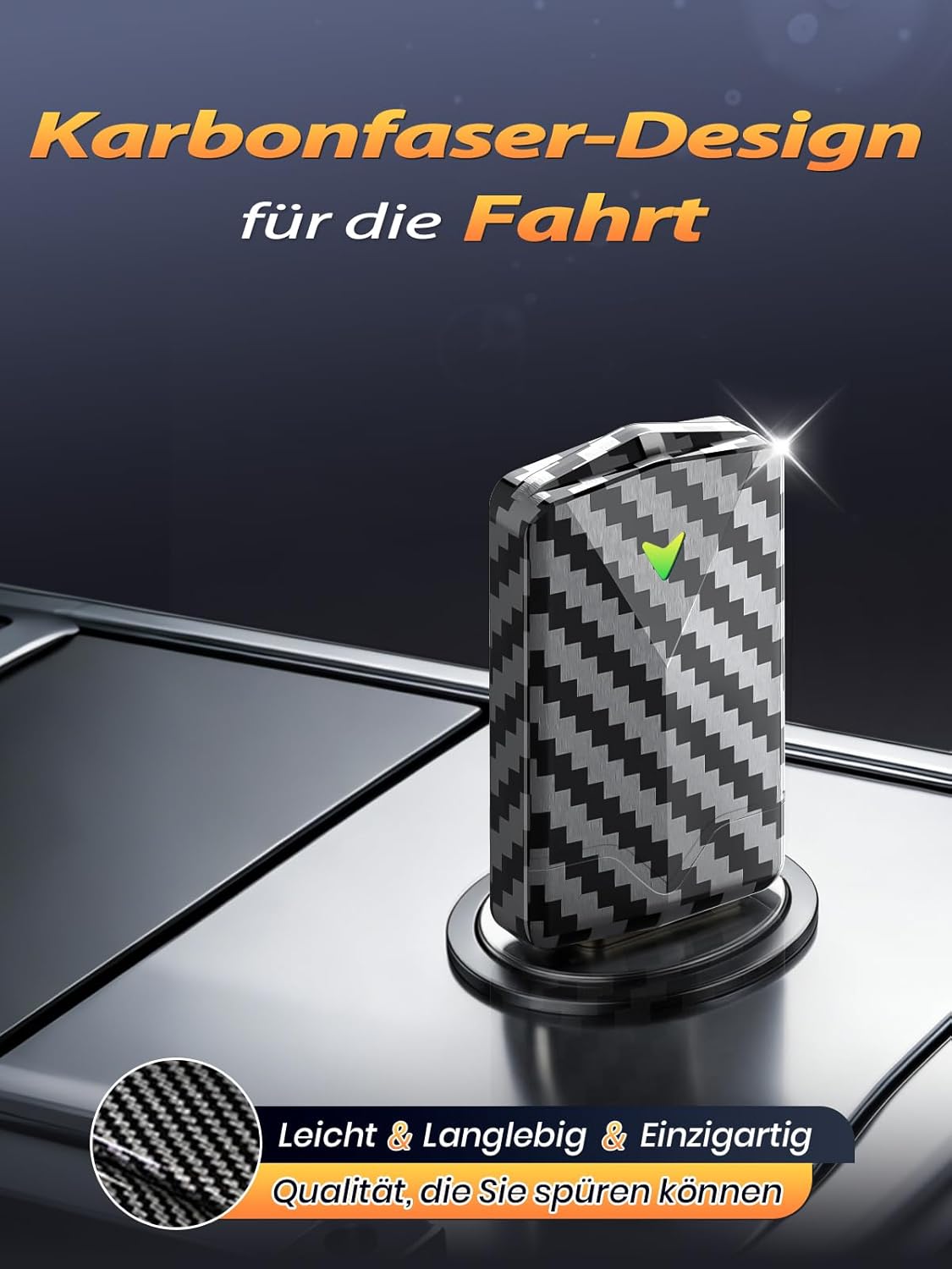 Thumbnail 3 de Wireless CarPlay & Wireless Android Auto Adapter Mini (mit Auto-GPS Navigation) – Karbonfaser-Design, kompatibel ab 2016