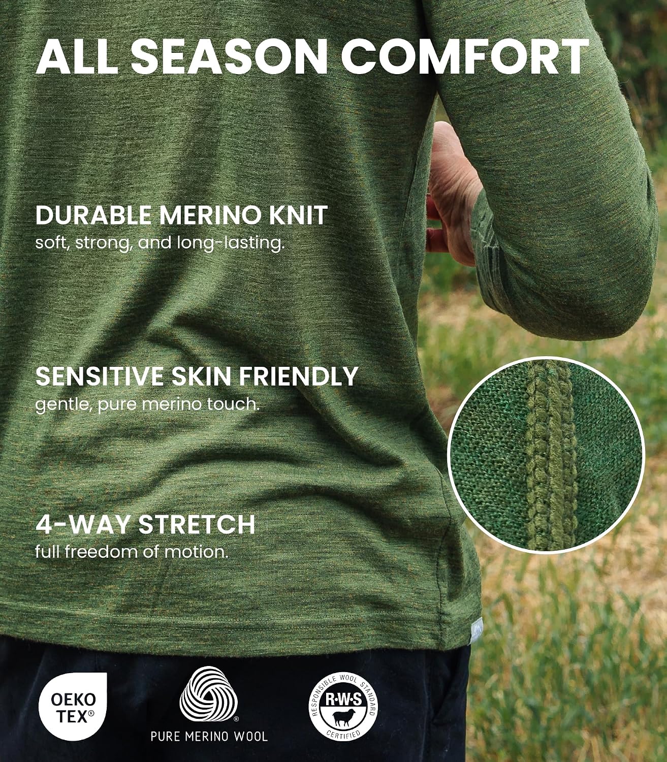 Detalle 2 de Ensemble sous-vêtement merinos 320 g/m²