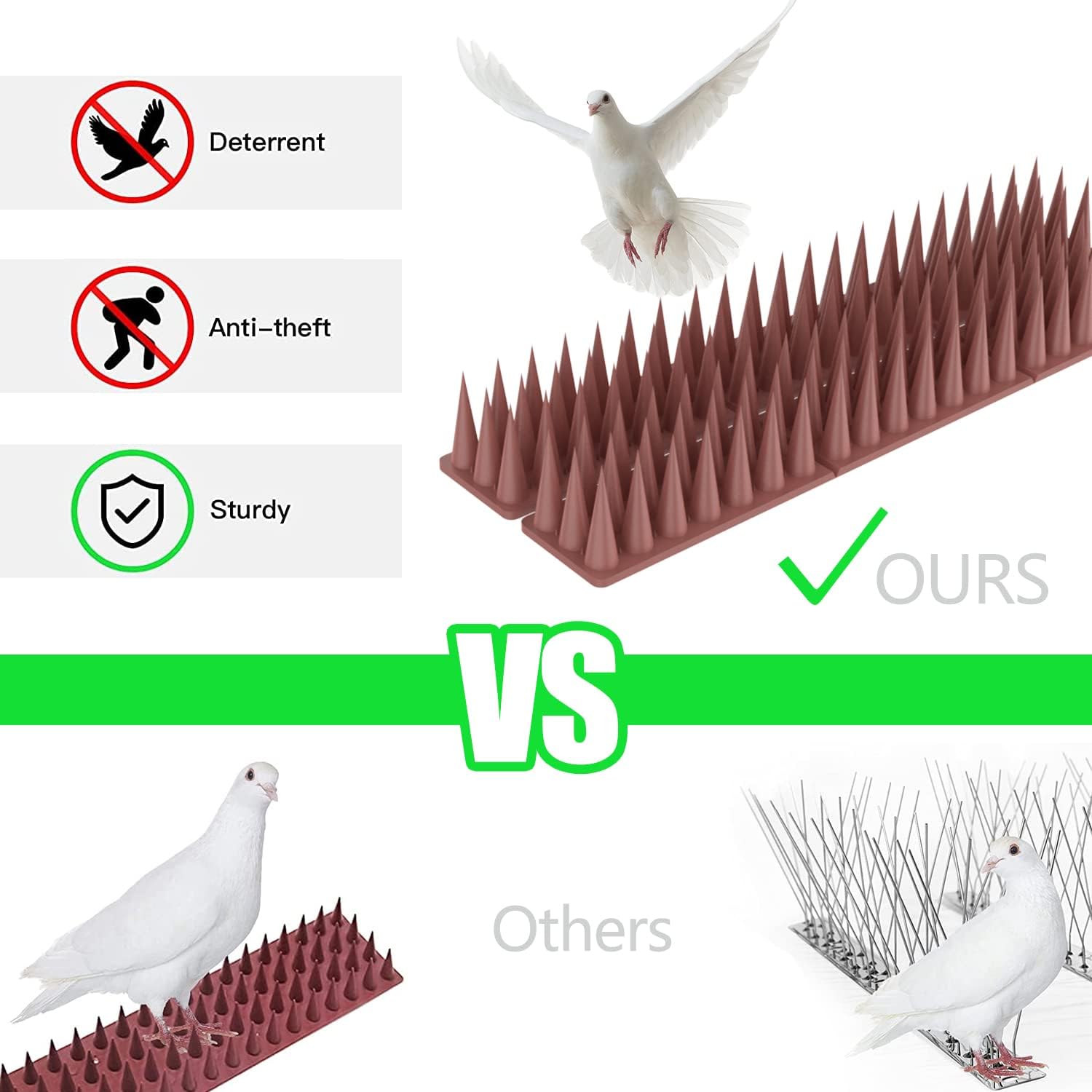 Thumbnail 2 de Pinchos Antipalomas 5,7 m Repelente de Pájaros 🪶