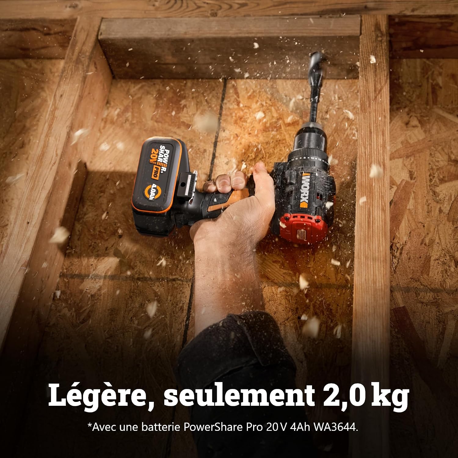 Thumbnail 5 de WORX WX356.9 Perceuse-visseuse à percussion sans fil 20V — compact et puissante