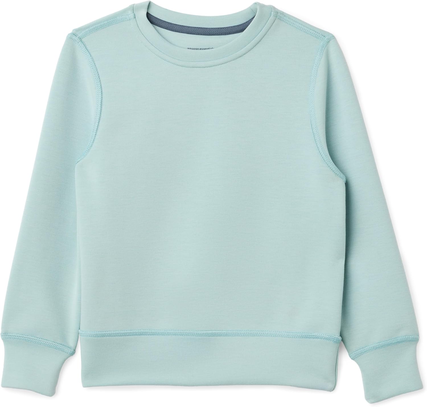 Detalle de Amazon Essentials Boys' Active Sweat Relaxed-Fit Crewneck Pullover Sweatshirt (Light Blue, Large)