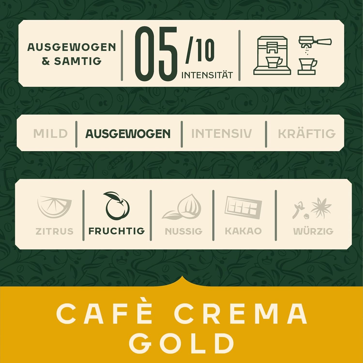 Detalle de Jacobs Café Crema Gold – Ganze Bohnen, vollmundig & fruchtig, 1 kg, brasilianische Basis aus Bremen geröstet