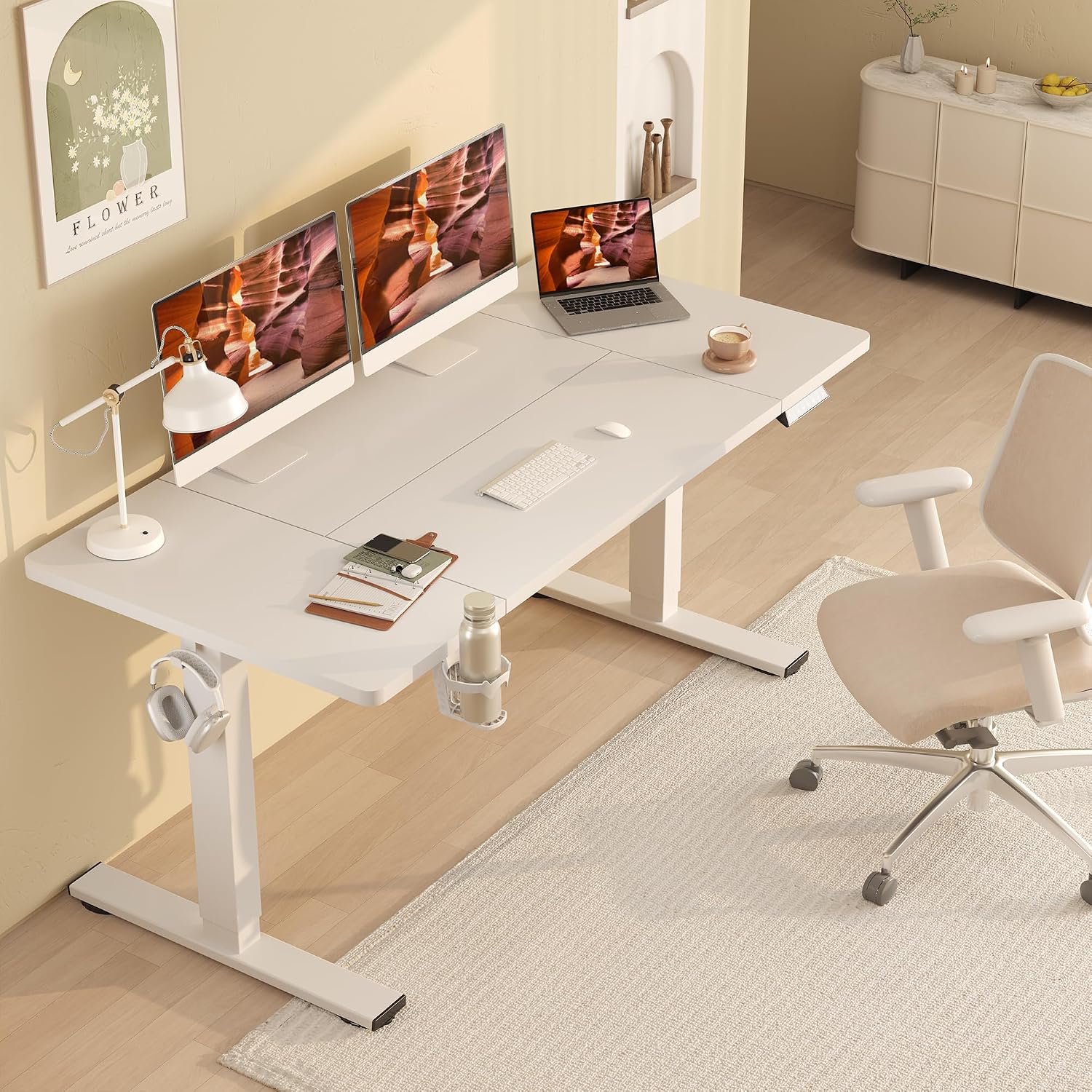 Detalle 2 de FitStand 79" x 32" Electric Standing Desk with Memory Presets, White