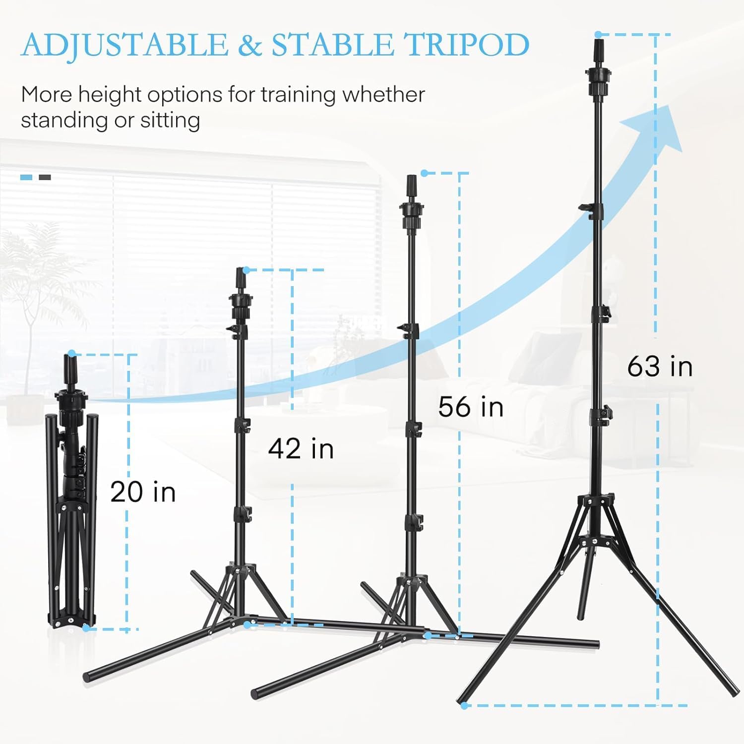 Detalle 2 de CASDUCT 63-In Wig Stand Tripod with 22-In Head – Canvas Head Block Kit for Wig Making