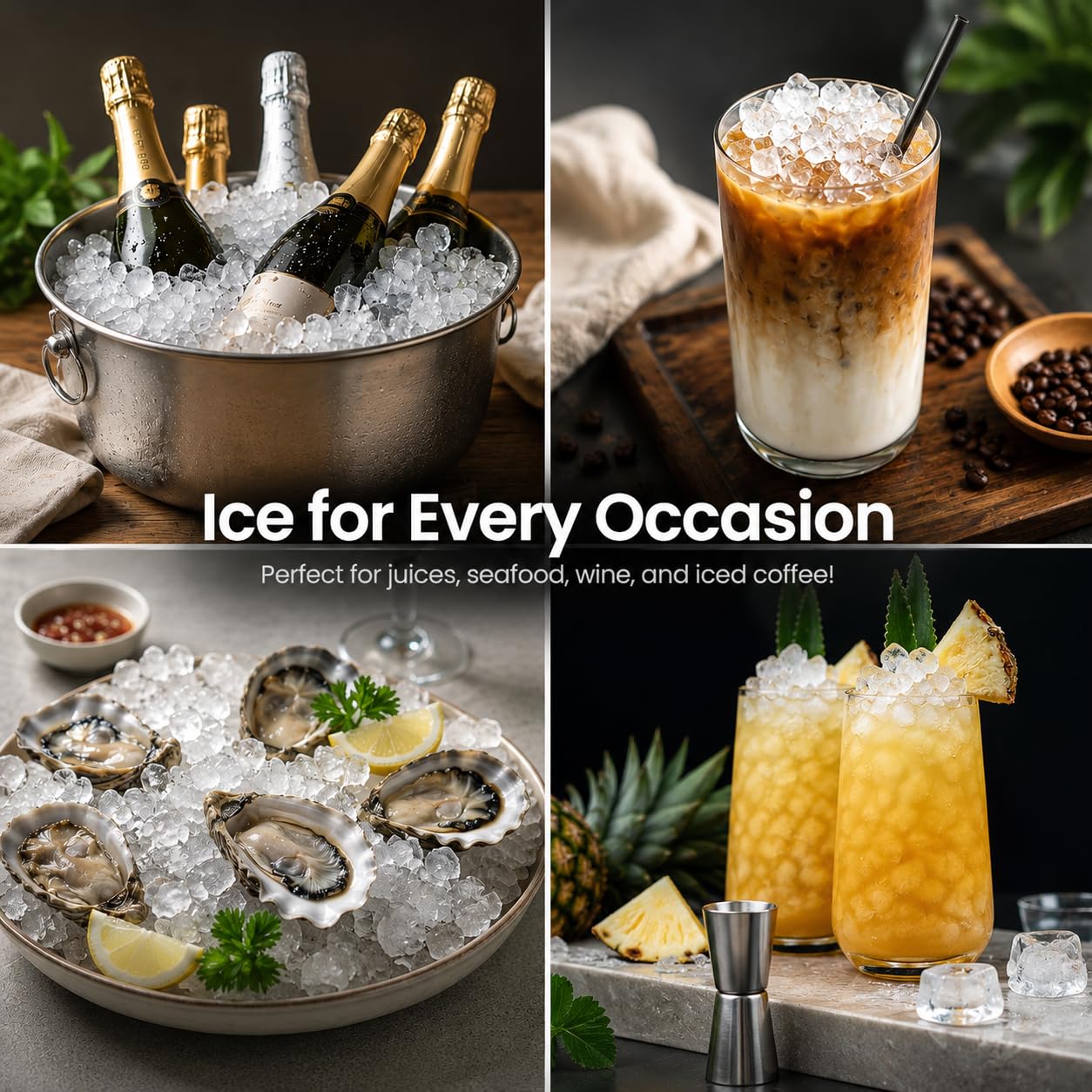 Detalle 2 de Electactic Nugget Ice Maker Countertop Ice Maker, 35 lb/24-Hour Output