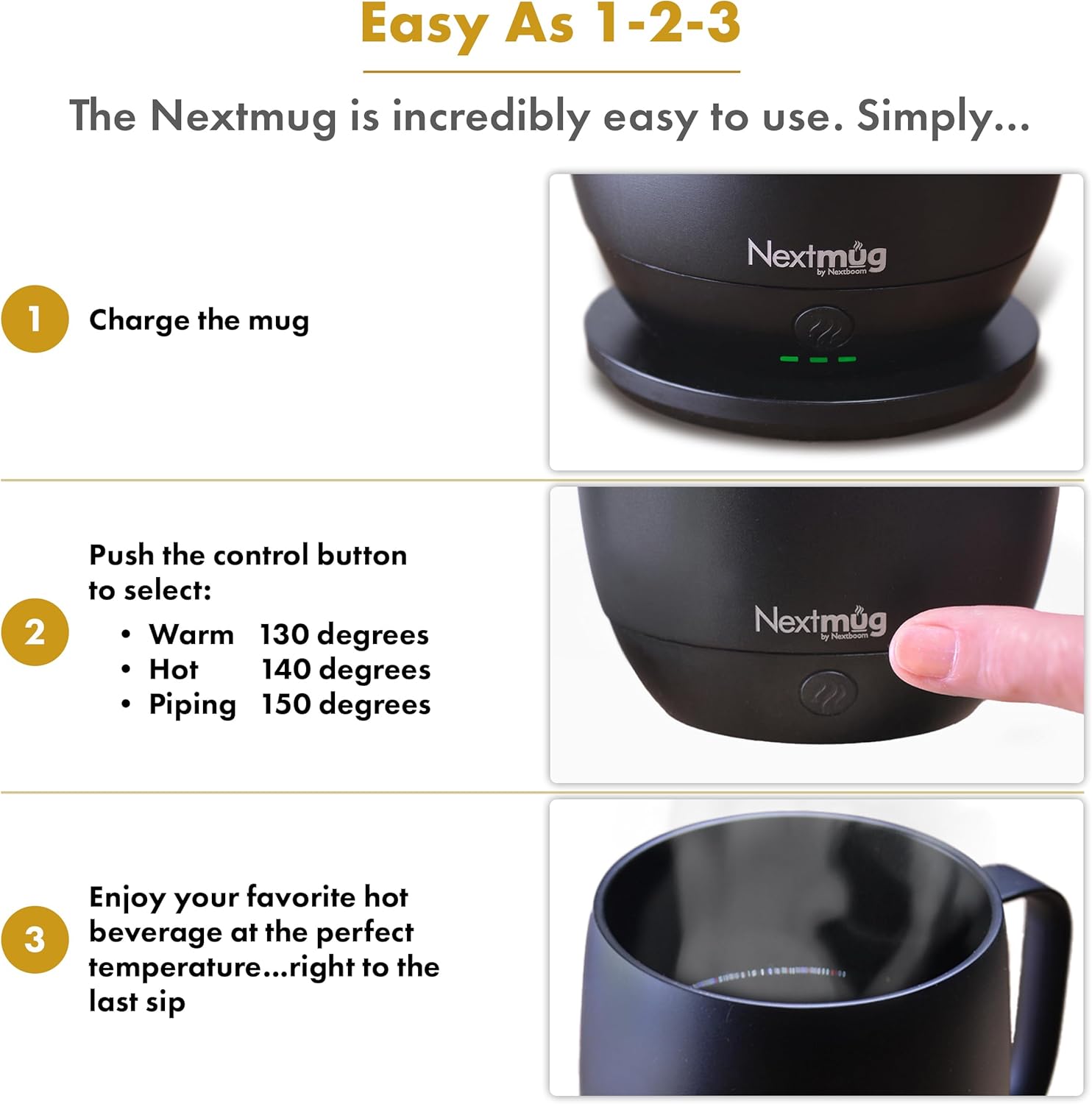 Detalle 2 de Nextmug 14 oz self-heating coffee mug