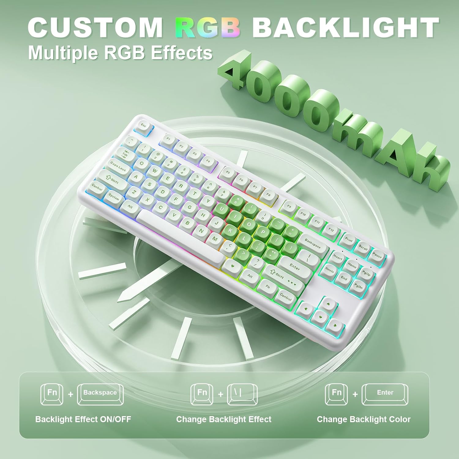 Thumbnail 6 de YUNZII B87 Wireless Mechanical Keyboard: 87 Keys, Tri-Mode Connectivity, Hot-Swap, QMK/VIA