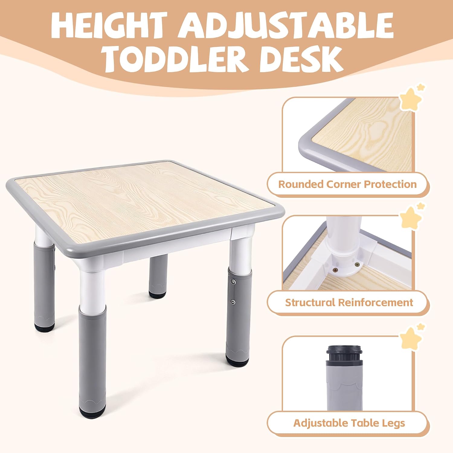Thumbnail 1 de Pterying LY-1106B Toddler Table and Chair Set, Graffiti Top, 2 Chairs