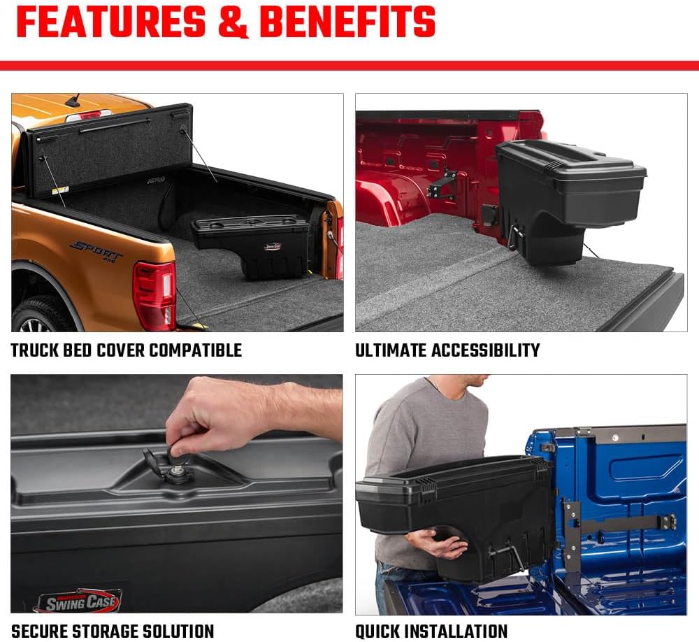 Detalle de RealTruck UnderCover SwingCase SC300D Truck Bed Storage Box for Dodge Ram (Driver's Side, 2002-2023)