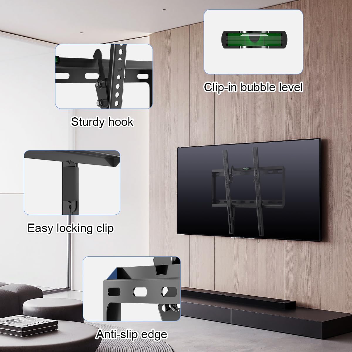 Detalle 2 de Suptek TV Wall Mount for 26–60 inch TVs (Max 400x400 VESA) with 10° Tilt
