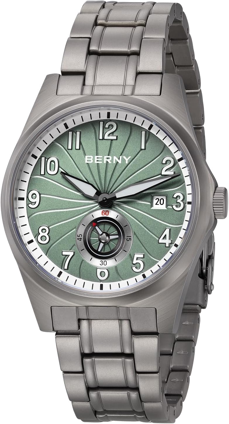 Detalle de BERNY Titanium Herrenuhr Automatikwerk – robustes Titan-Design mit 10 ATM