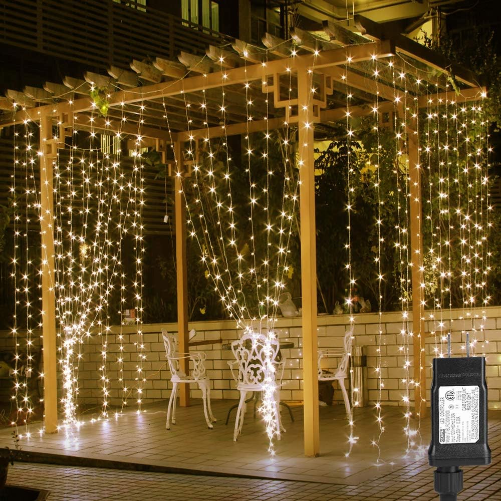 Detalle de Lepro 4300011-WW-US LED Curtain Lights, 594 Warm White LEDs, 8 Modes