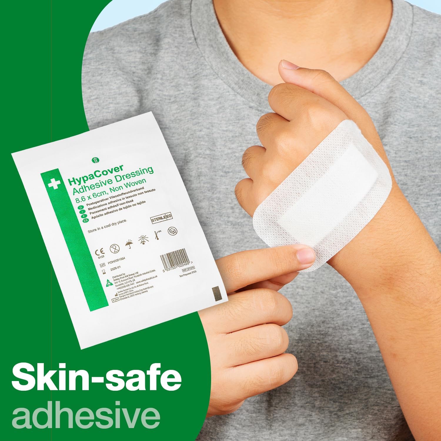 Detalle 2 de Safety First Aid Group HypaCover Medium 8.6×6 cm, 25 pack 🩹