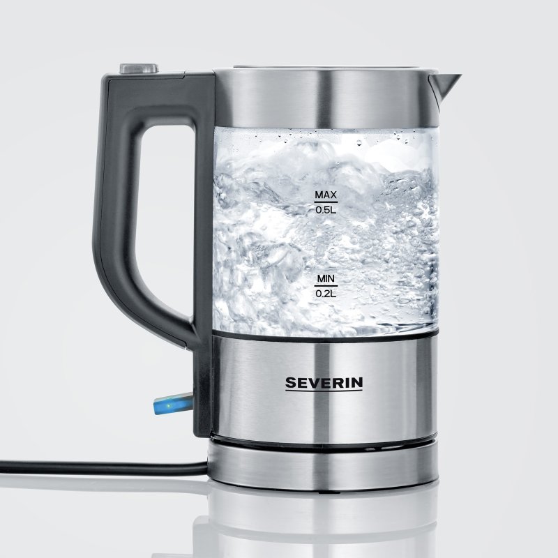 Thumbnail 1 de Severin WK 3472 Hervidor de Agua 1100W 0,5 L – acero inoxidable y cristal (Inoxidable, BPA‑Free)
