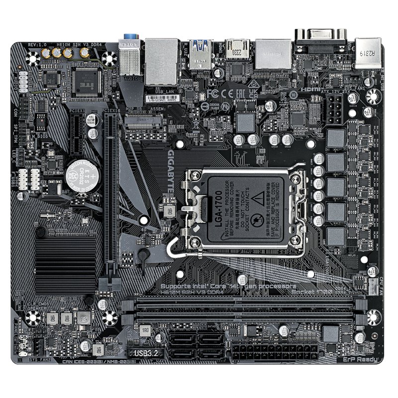Detalle de Gigabyte H610M S2H V3 DDR4 placa base