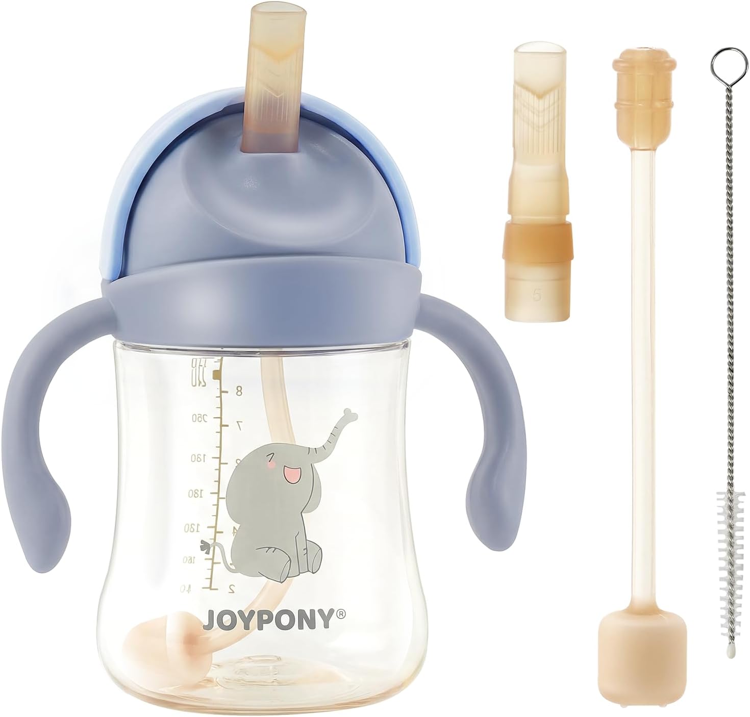Detalle de Joypony BB-FD-CP PPSU Sippy Cup, 9 oz Blue Weighted Straw