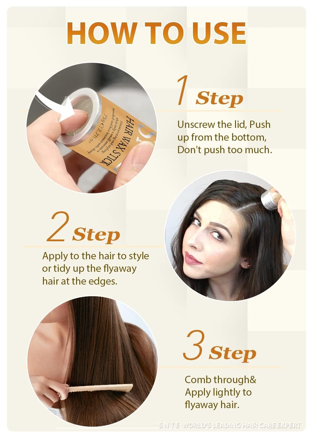 Thumbnail 6 de Samnyte Hair Wax Stick, 2.7 Fl Oz Flyaway Tamer with Castor Oil