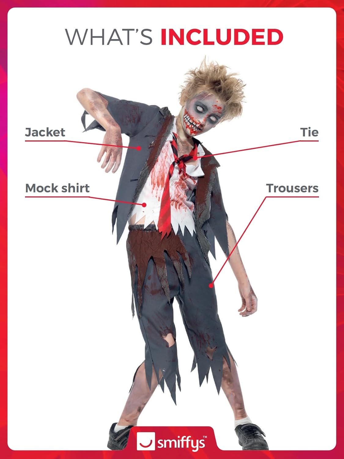 Thumbnail 1 de Smiffy's Zombie School Boy Costume 7-9