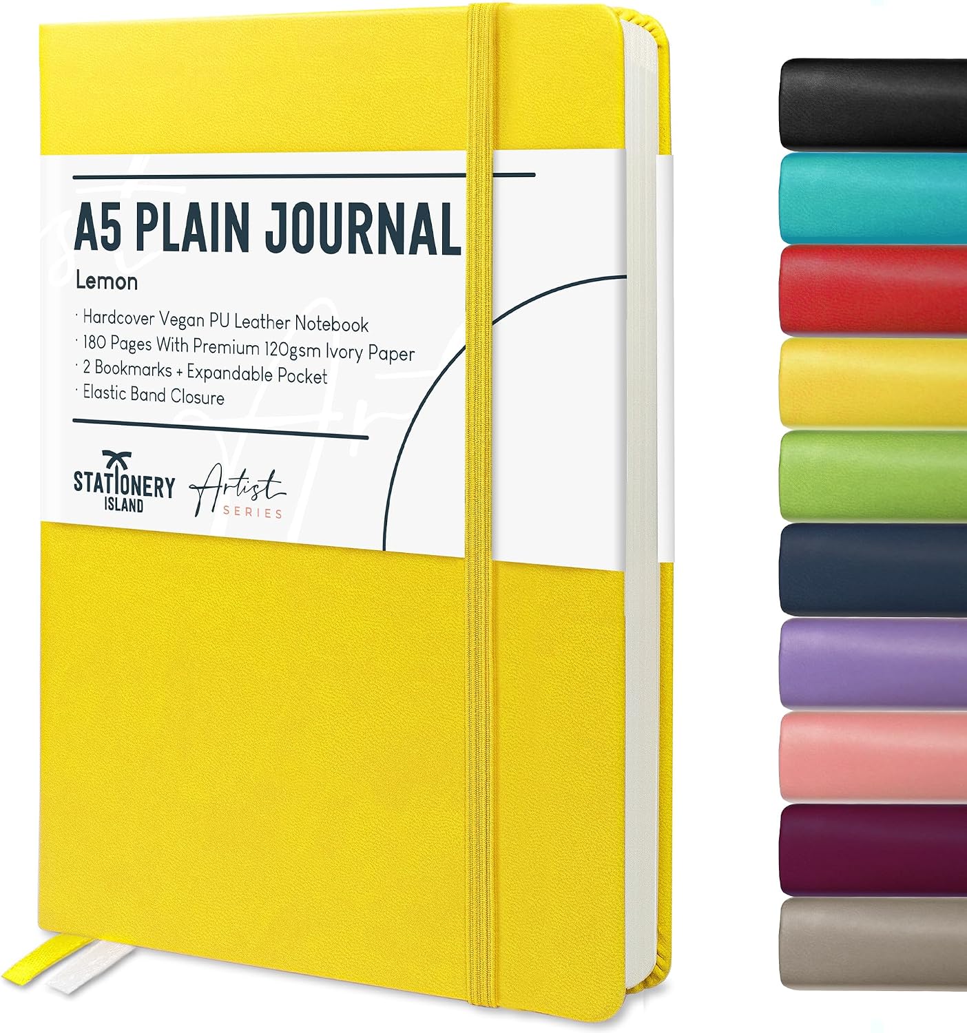 Detalle de Stationery Island A5 unlined notebook 180 pages