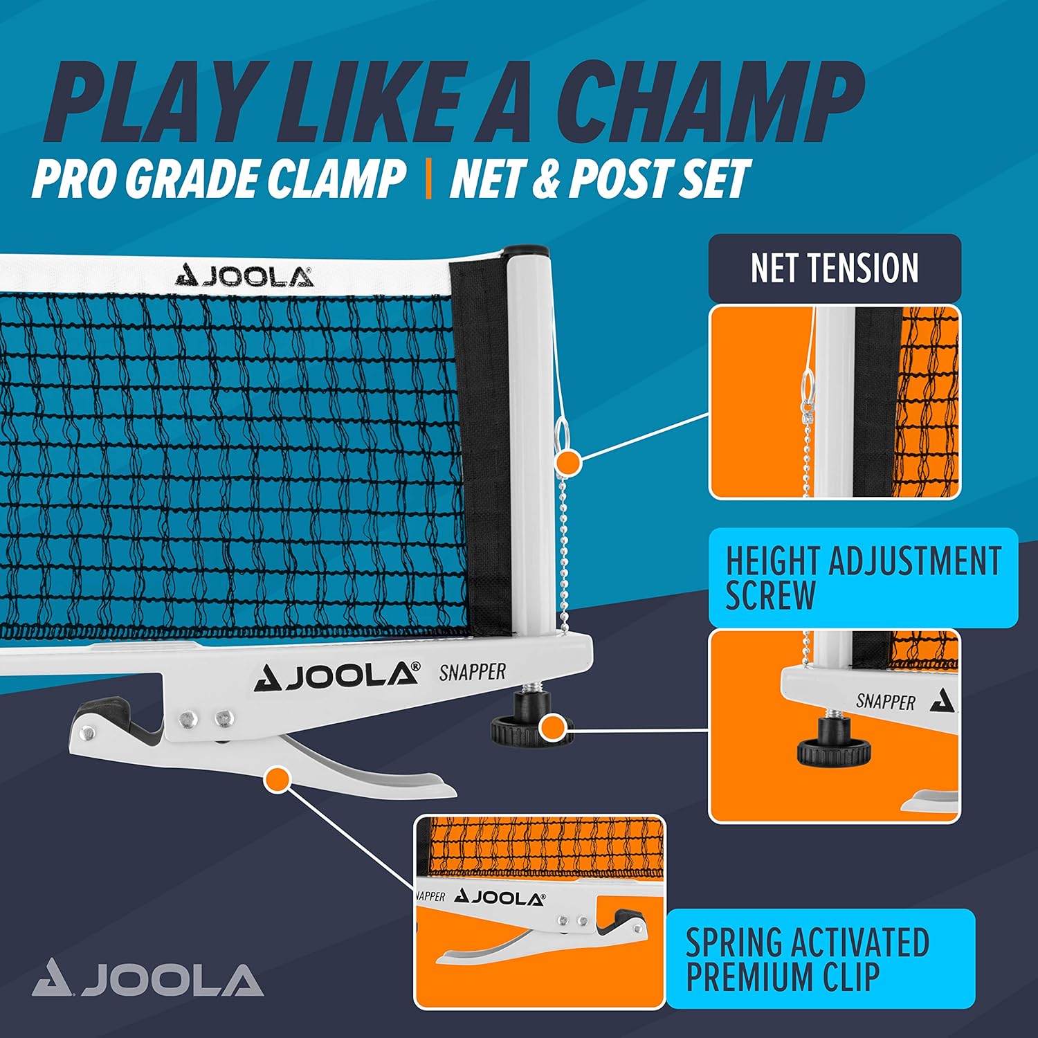 Detalle 2 de JOOLA Snapper Professional 72" Table Tennis Net