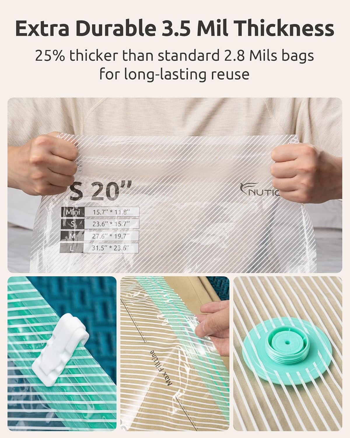 Detalle de Vacuum storage bags 12-pack