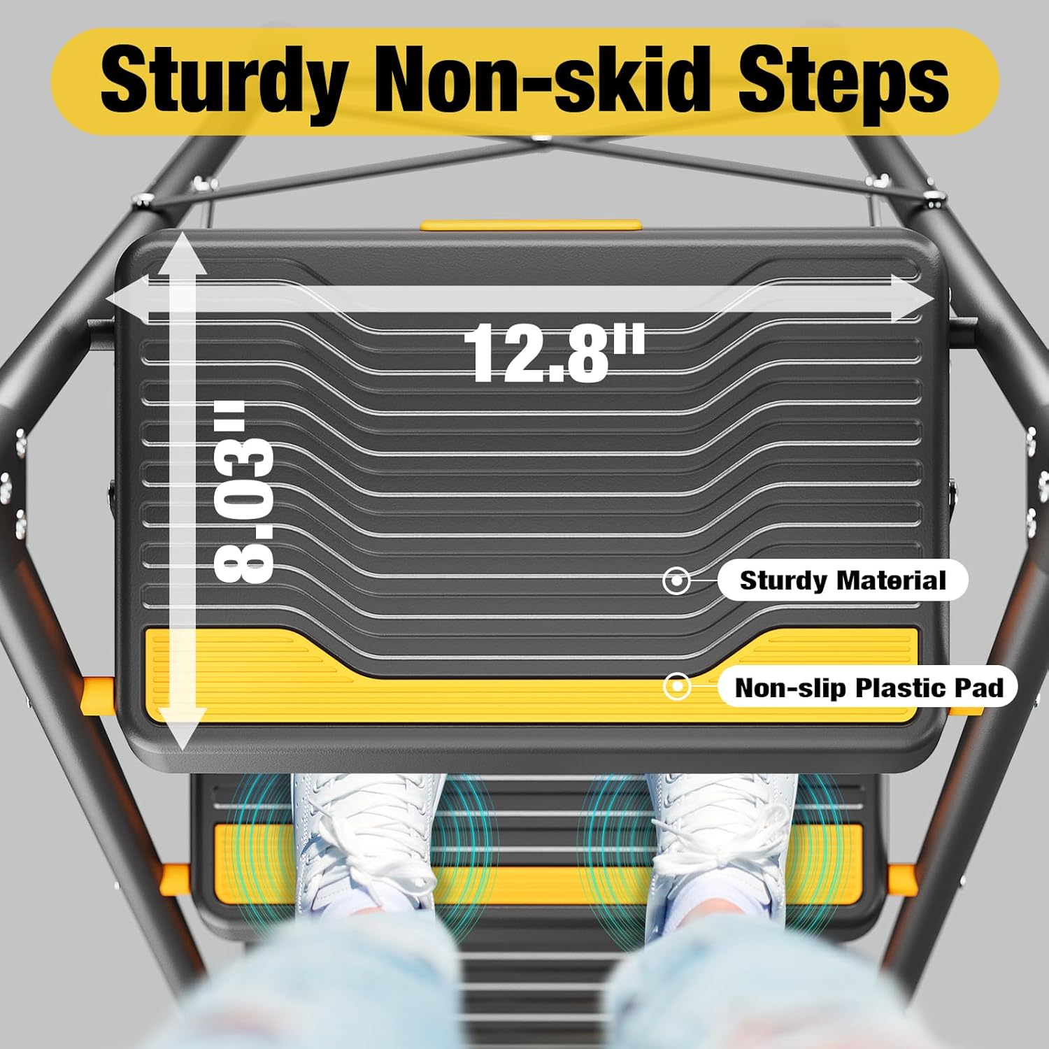 Detalle de Urackify 4 Step Ladder 150 kg capacity with handrail 🪜