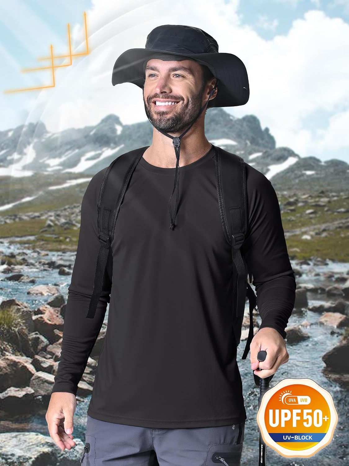 Detalle 2 de Tacvasen T Shirt Anti UV Homme