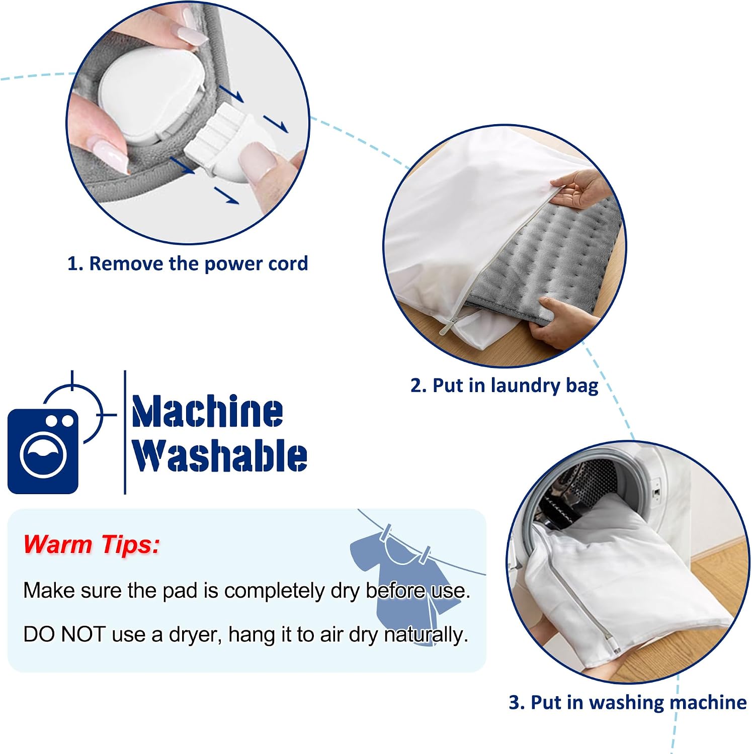 Thumbnail 6 de VIBOOS Electric Heating Pad, 24" x 12", 6 Heat Settings, Auto Shutoff