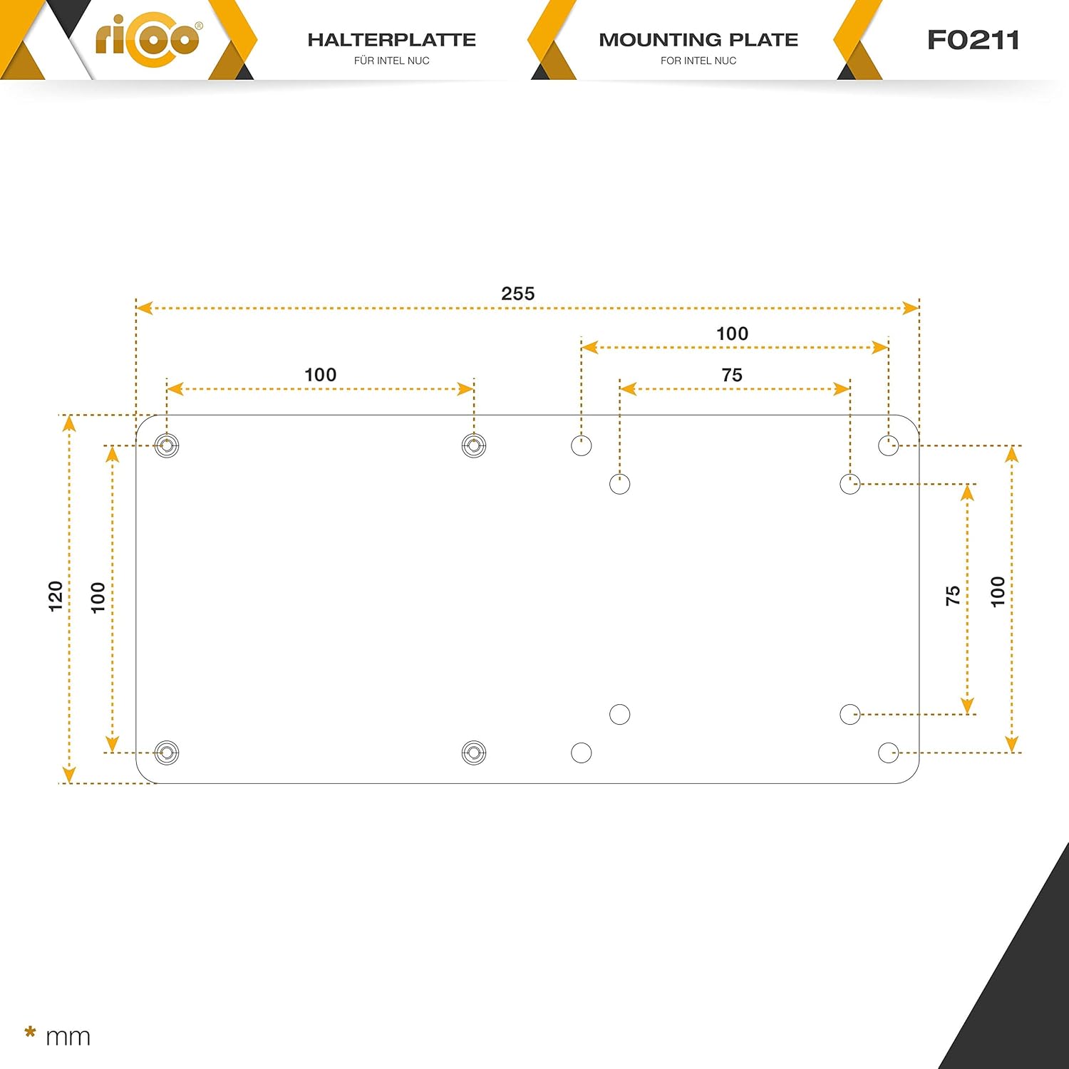 Thumbnail 3 de RICOO F0211 Supporto Mini PC 120x255 mm