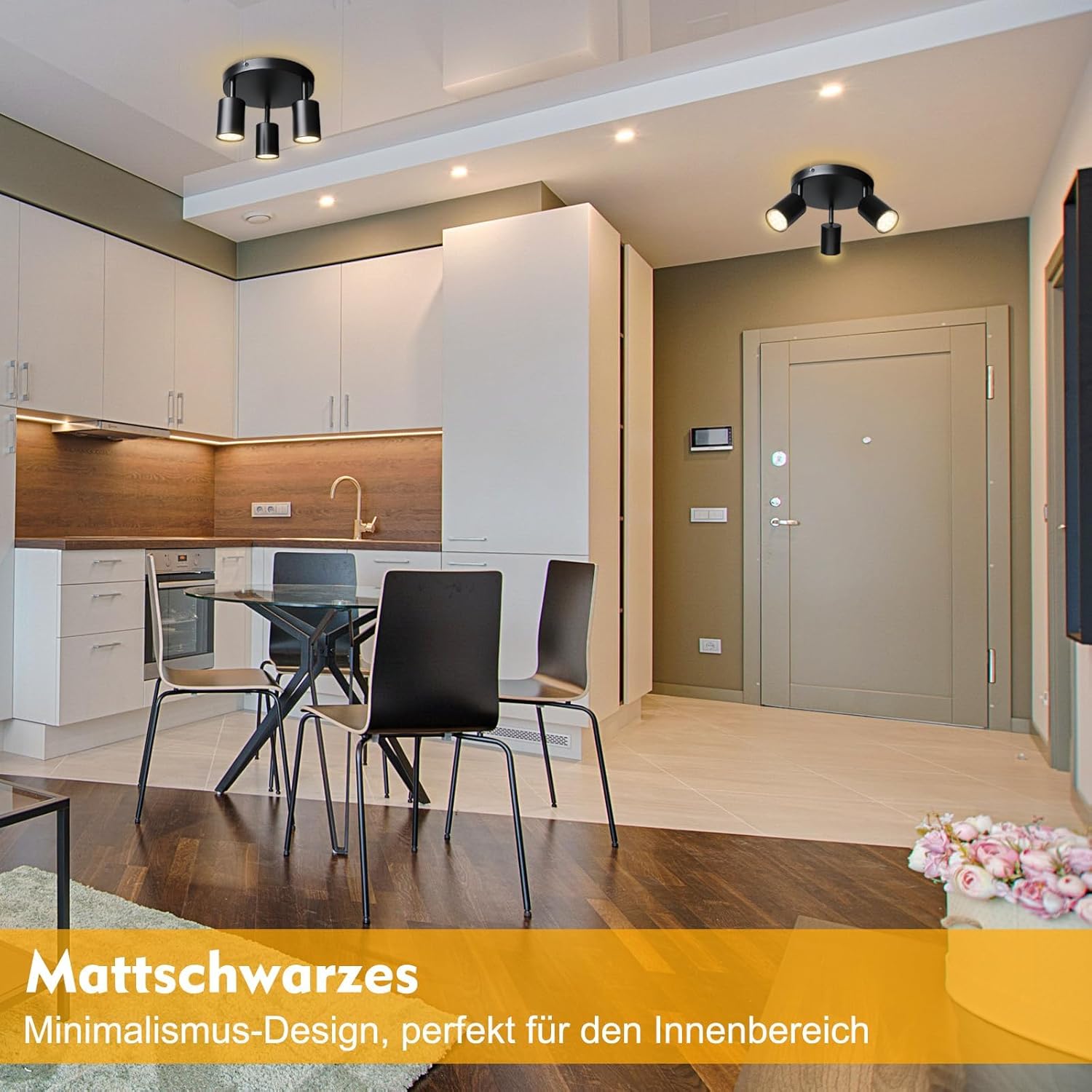 Thumbnail 6 de Smanu Deckenstrahler 3-flammig schwenkbar (GU10) in Schwarz, dreh- und neigbar – ohne Leuchtmittel