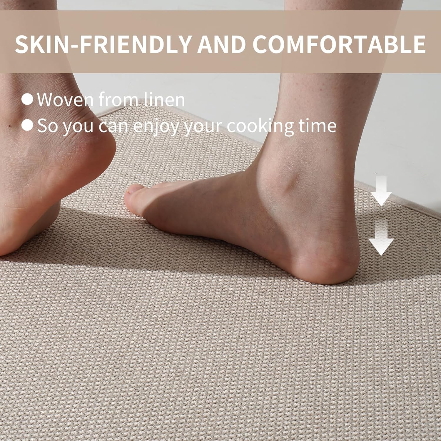 Thumbnail 5 de YDKGL Kitchen Mats for Floor (17x30) – Super Absorbent, Non-Slip, Washable, Imitation Linen Runner