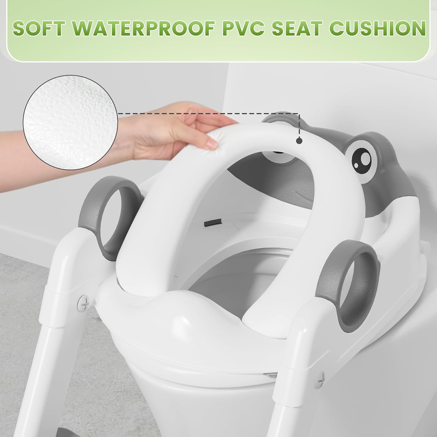 Detalle de COOSEYA Kinder-Toilettensitz mit Leiter, 15,7 Zoll