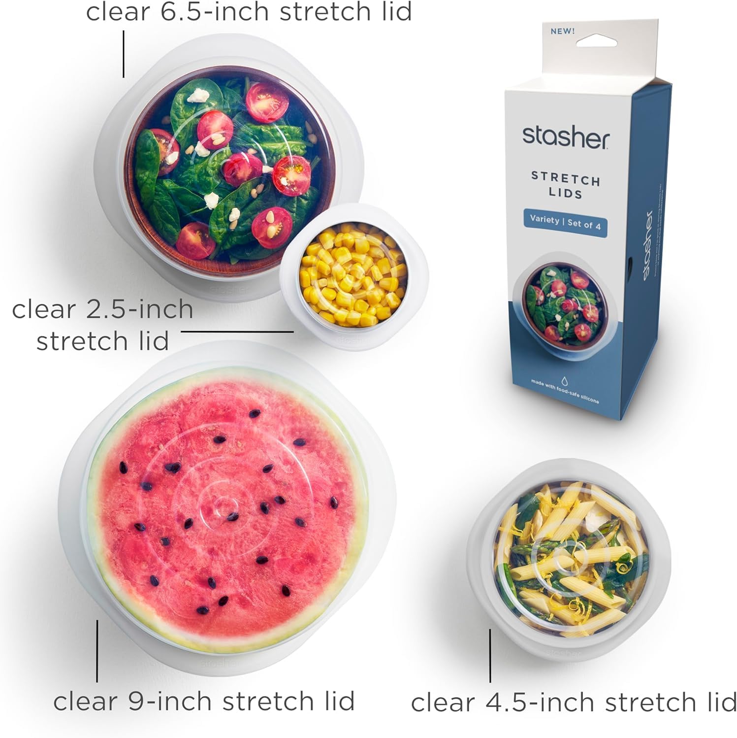 Thumbnail 2 de Stasher Premium Reusable Silicone Stretch Lids 4-pack 🥣