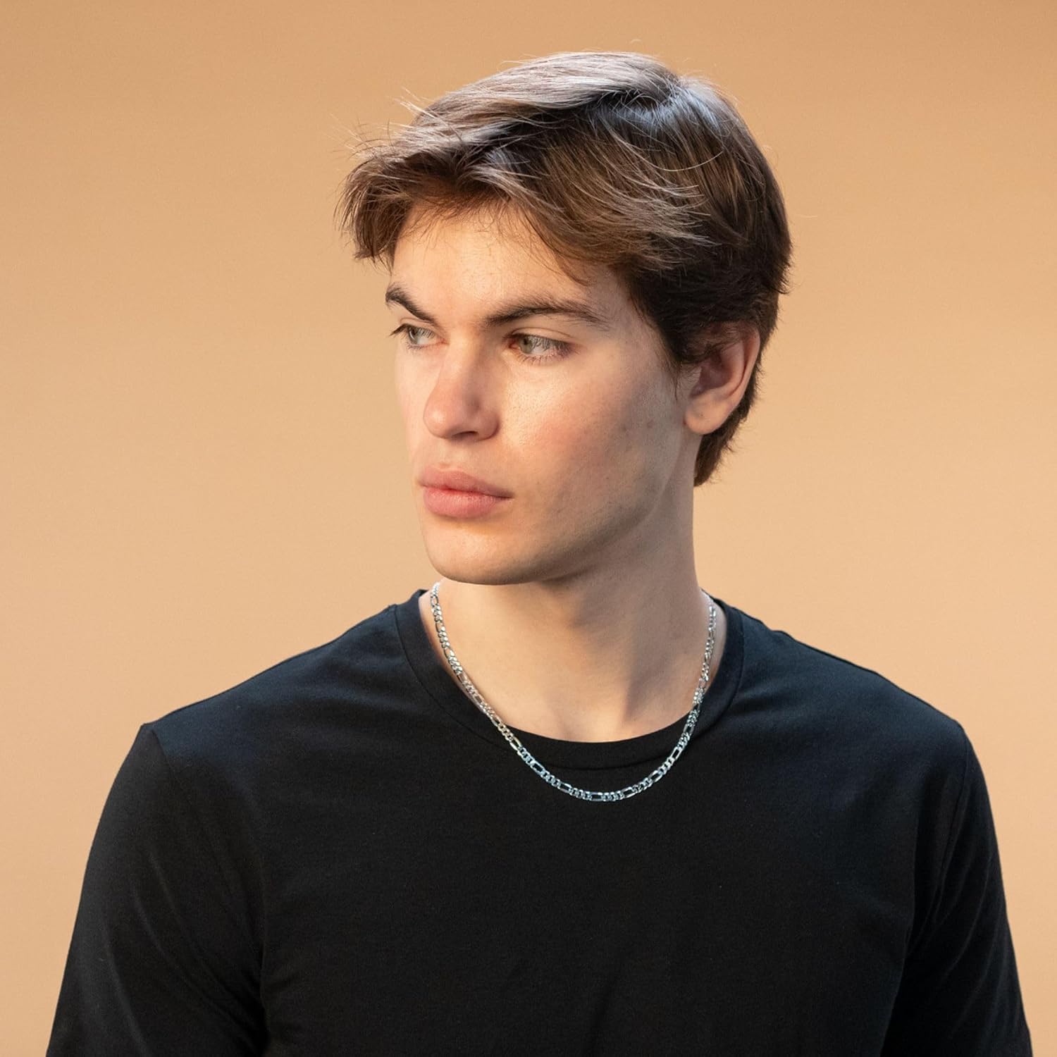 Detalle de QUADRI - Collier Homme Argent 925 | Chaîne Figaro 5 mm Made in Italy