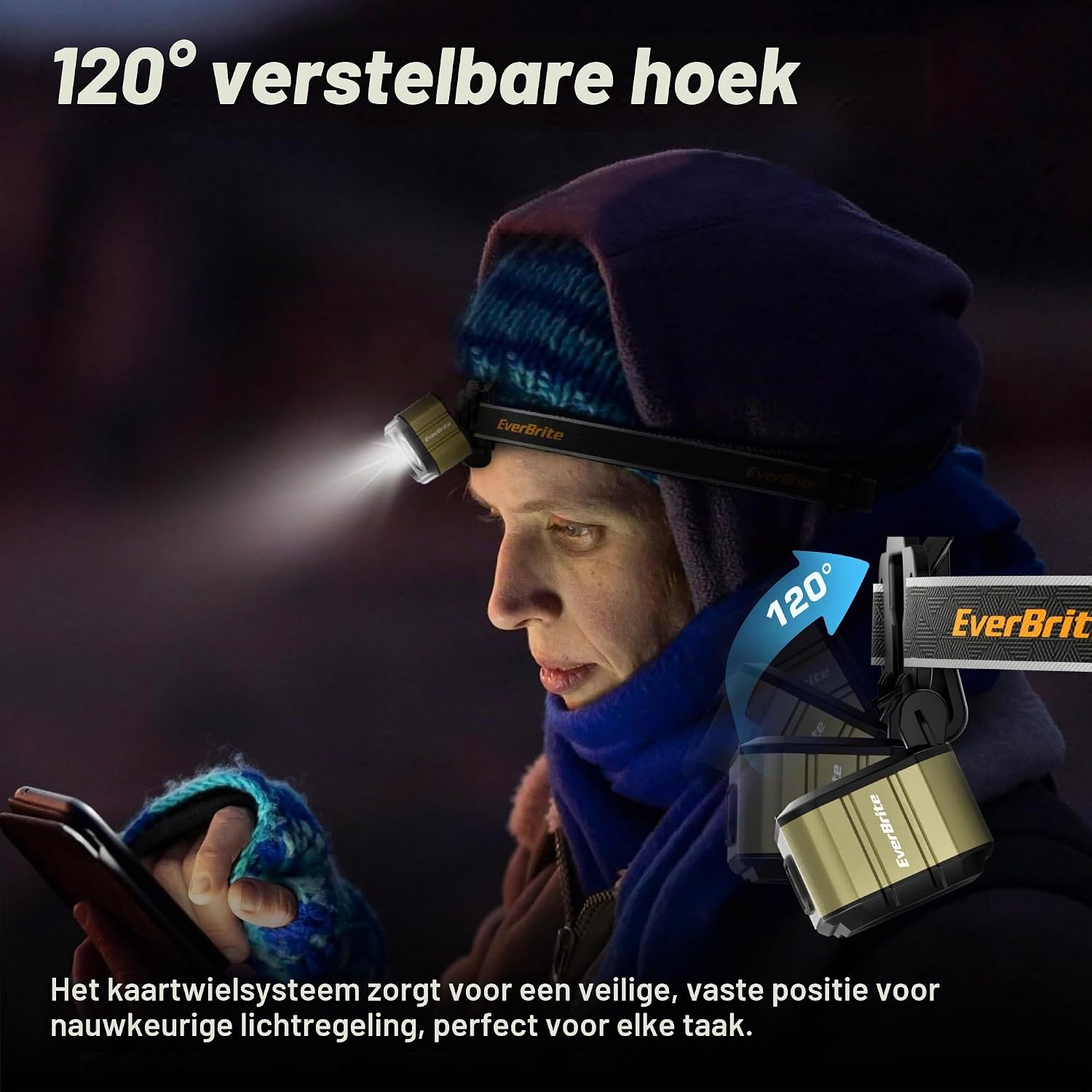 Thumbnail 6 de EverBrite E021078 led-hoofdlamp, 45 g, IP67 en 7 lichtstanden