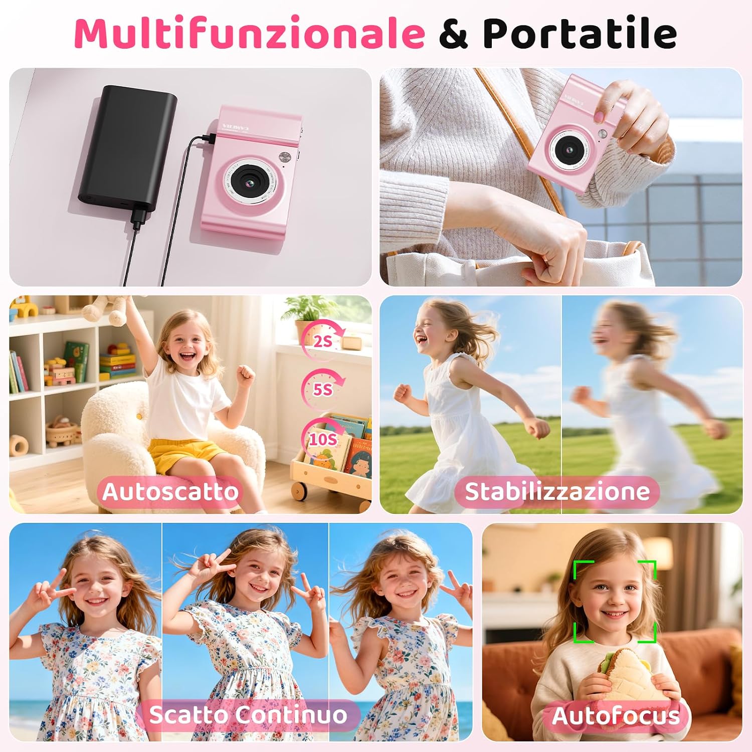 Thumbnail 3 de CHAKEYAKE Fotocamera Digitale 4K 64MP con Zoom 18x e Display 2,4": ideale per bambini, adolescenti e principianti
