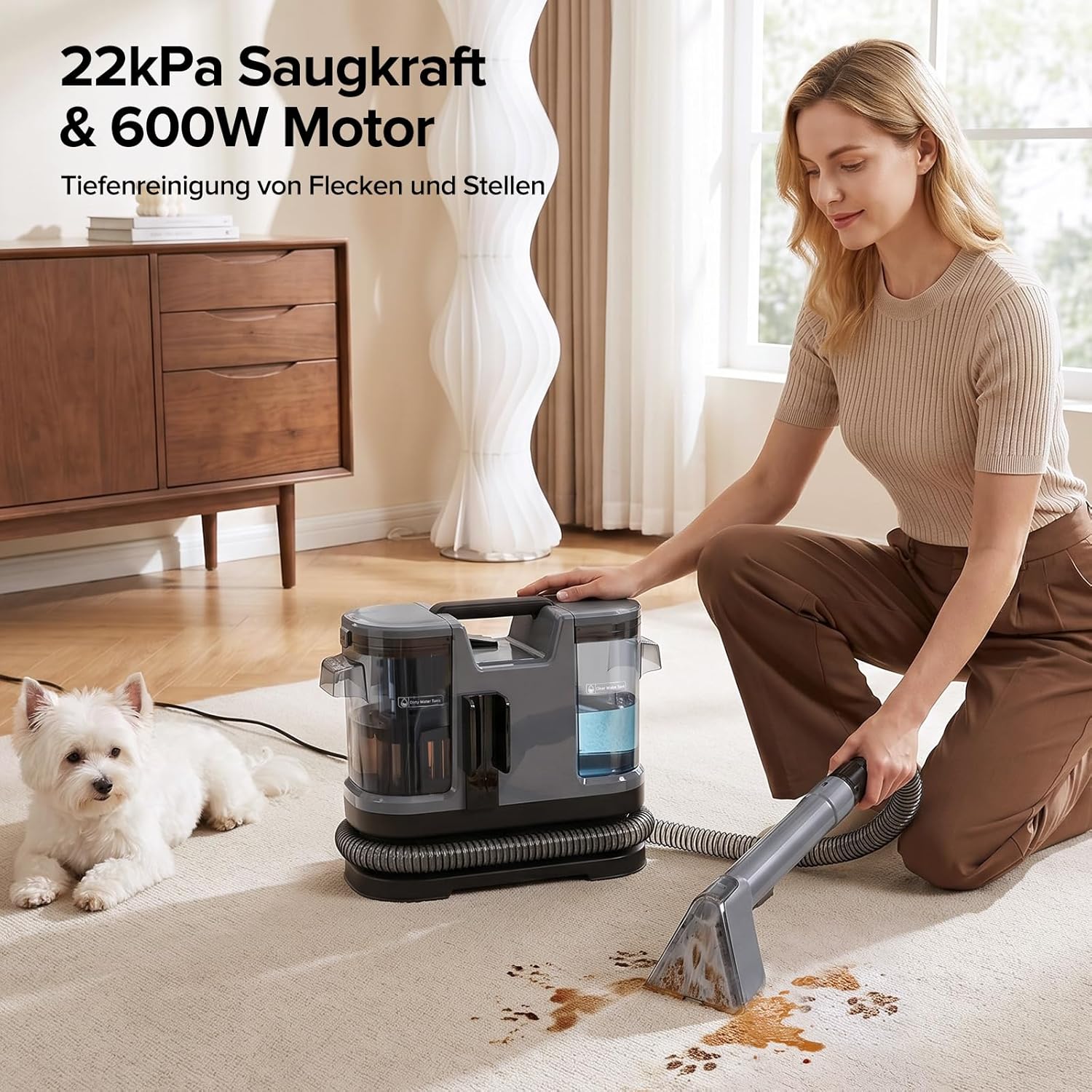 Thumbnail 1 de Lubluelu Upgrade Nasssauger Polsterreiniger – 600 W, 22 kPa Tiefenreinigung