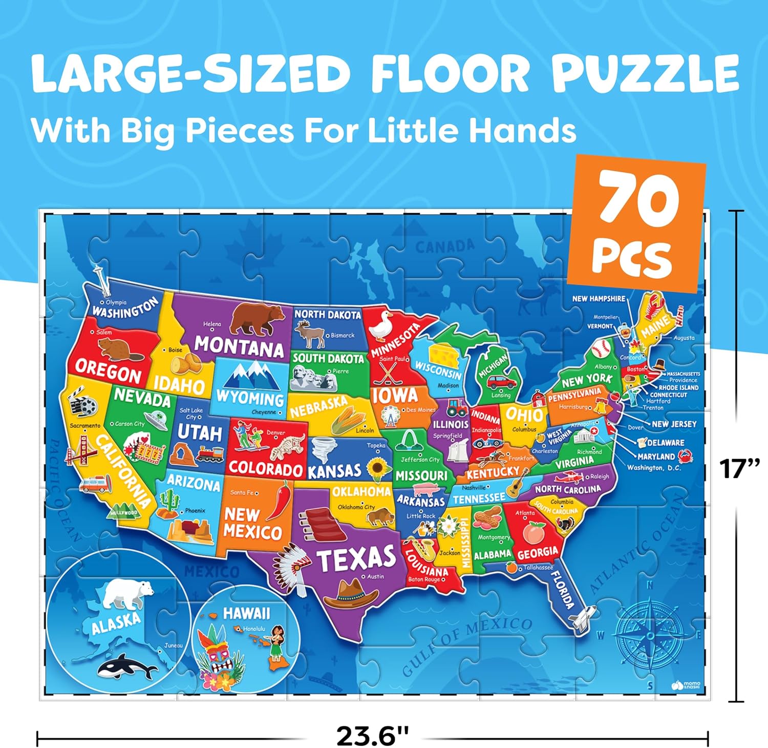 Thumbnail 3 de United States Map Puzzle 70 pcs 🧩