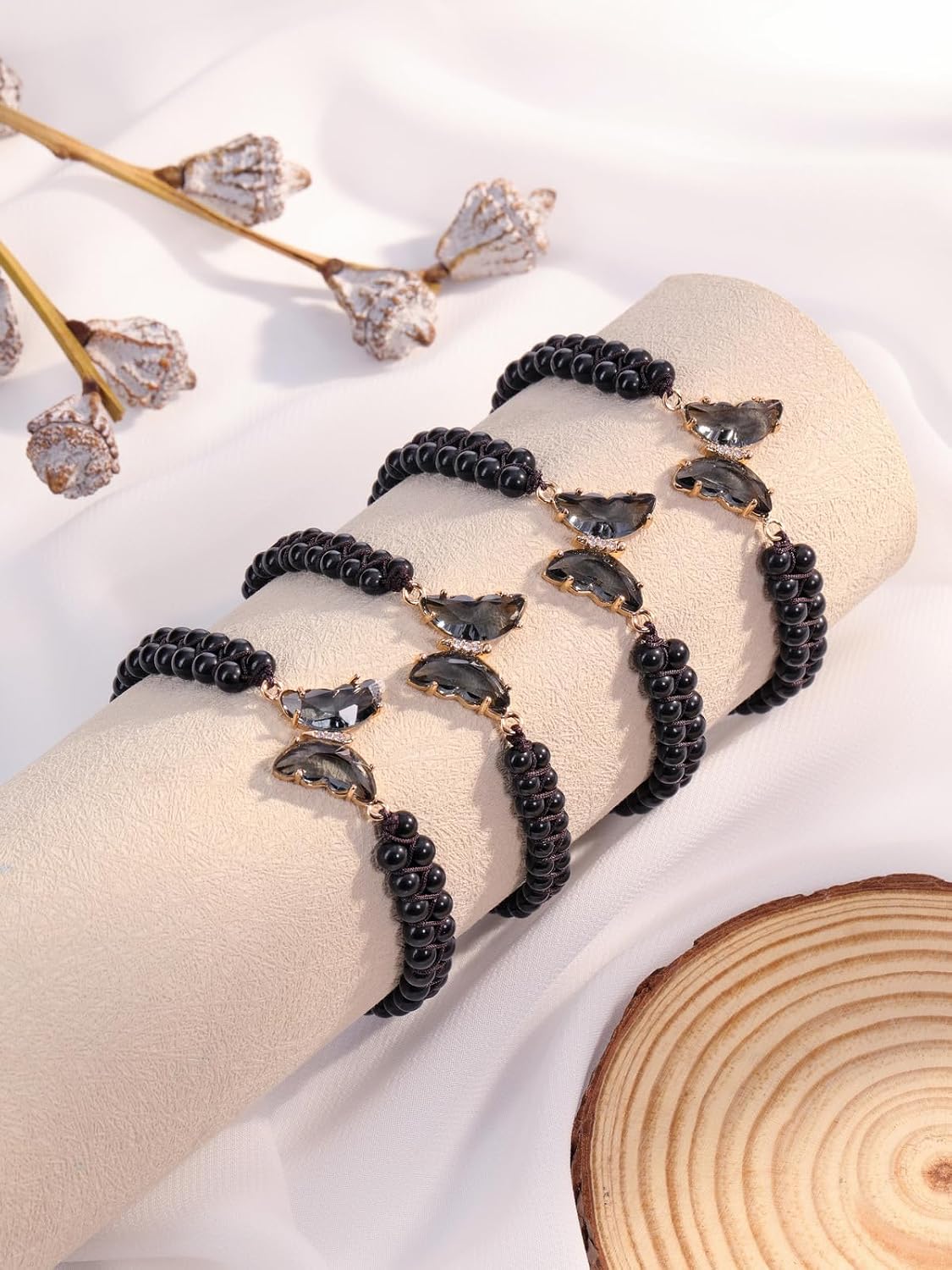 Detalle de Crystal butterfly bracelet 4mm beads