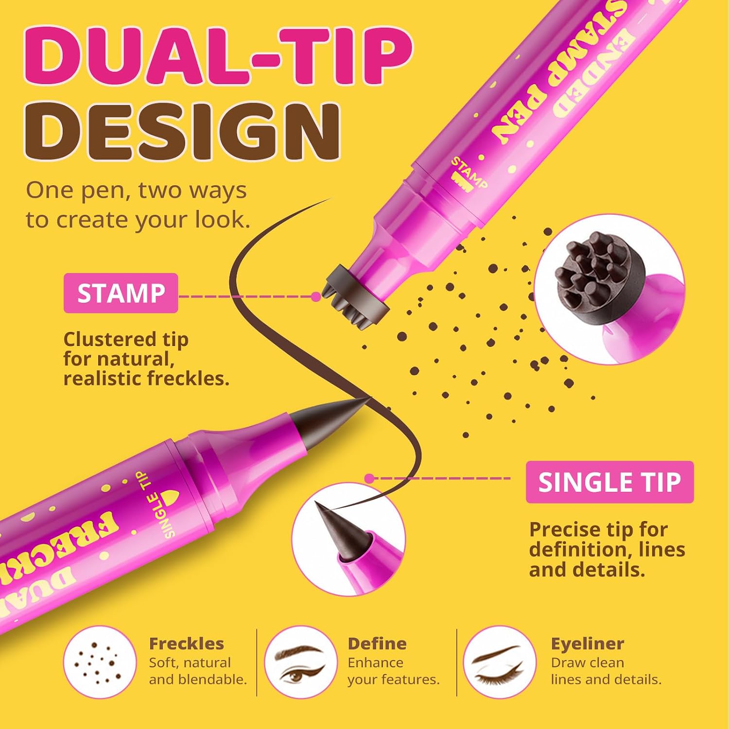 Detalle de Jolilab 01+02 Dual-Ended Freckle Pen with Sponge Stamp and Precision Tip