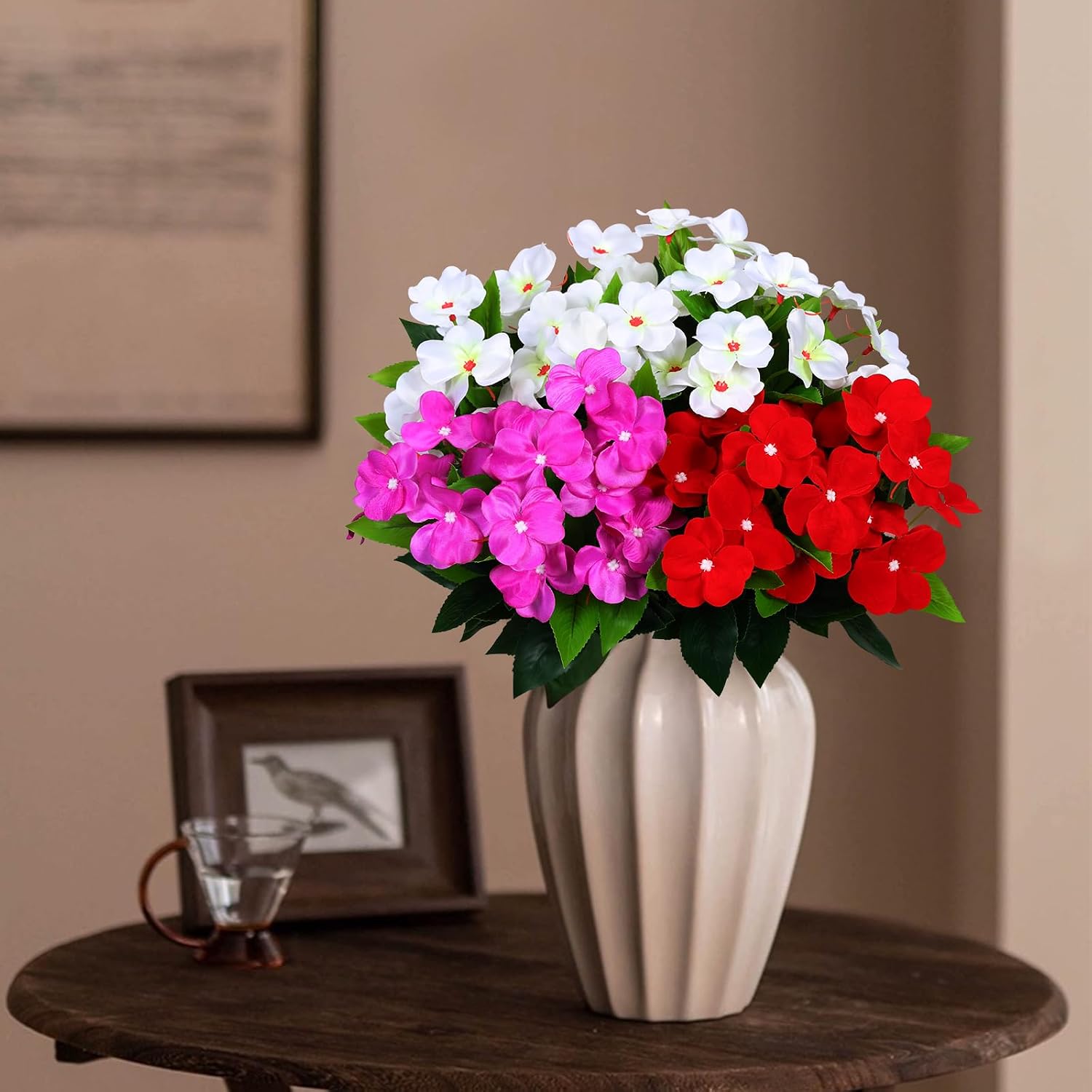 Detalle 2 de Hobyhoon 7-branch faux impatiens bouquet