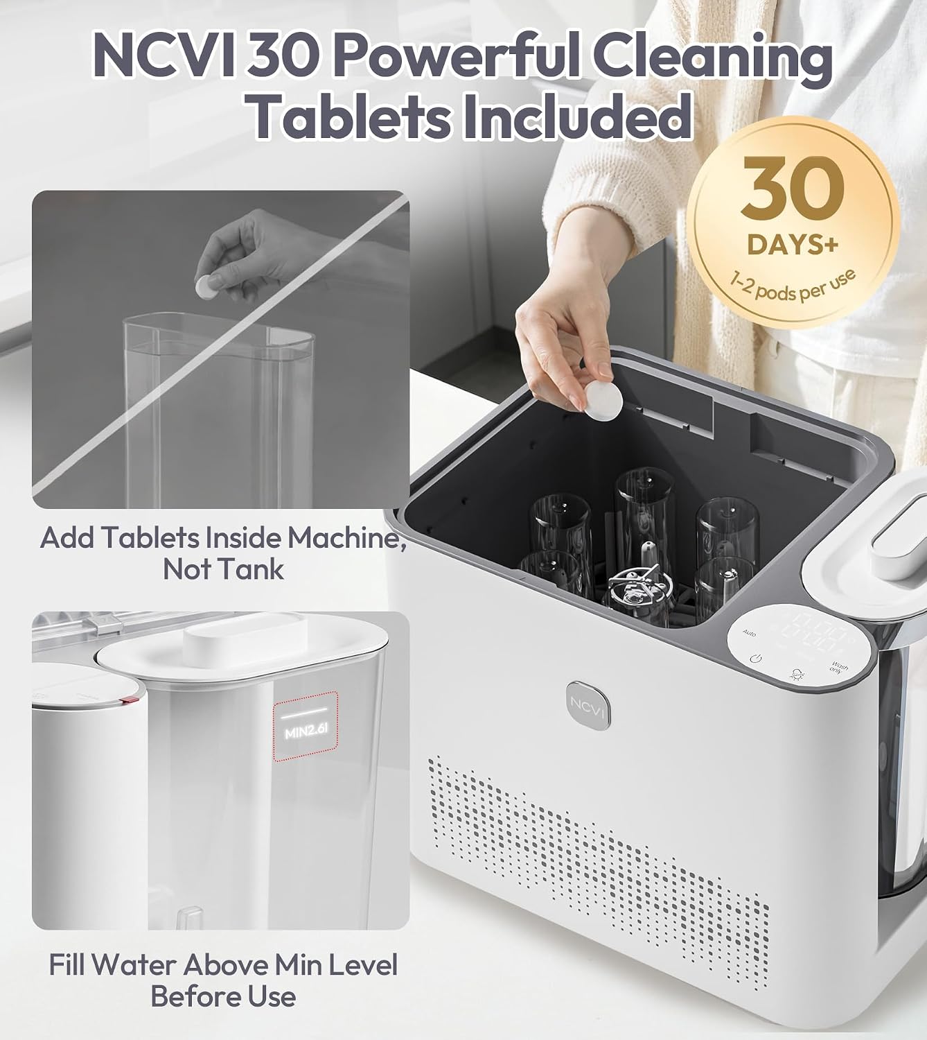 Thumbnail 6 de NCVI Baby Bottle Washer, Sterilizer and Dryer, 6-Bottle Capacity
